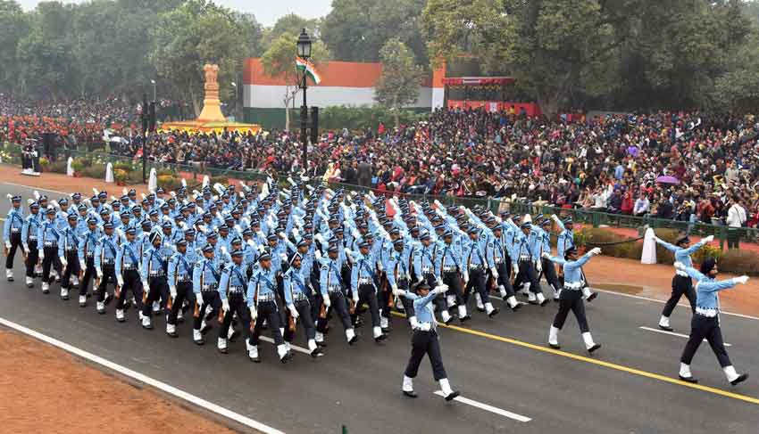 The Air Force Marching Contingent Passes Through The Rajpath, On The Occasion Of The 68Th Republic Day Parade 2017 In New Delhi.