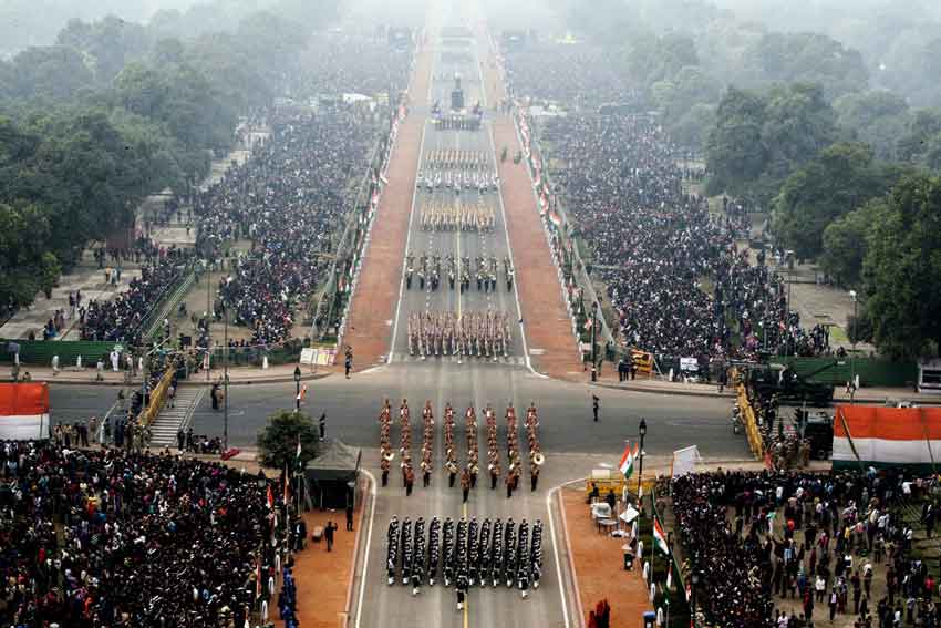 A Bird's Eye View Of Rajpath On The Occasion Of The 68Th Republic Day Parade 2017, In New Delhi On January 26, 2017.