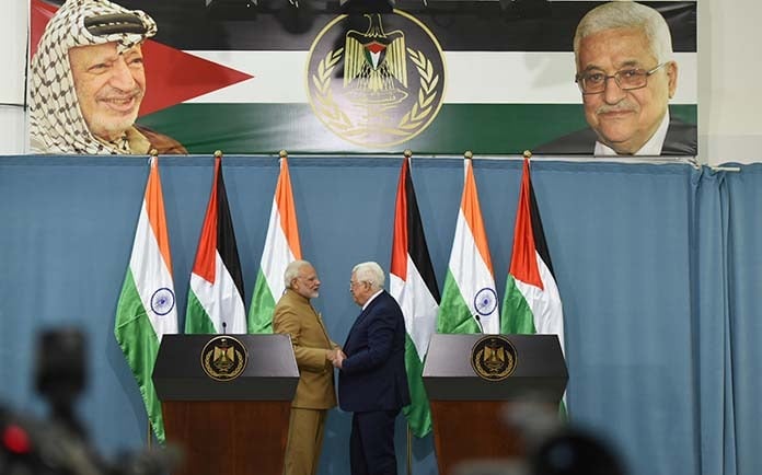 Narendra modi, palestine, mahmoud abbas, pm modi in palestine, india- palestine relationship