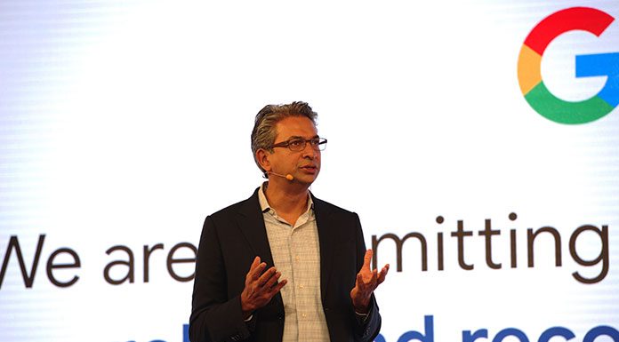 Rajan Anandan, VP, India and Southeast Asia, speaking at the Google for India 2018 event. (Photo: Google)