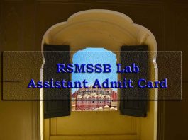 RSMSSB Lab Assistant Admit Card 2019, RSMSSB, Lab Assistant Admit Card, recruitment.rajasthan.gov.in