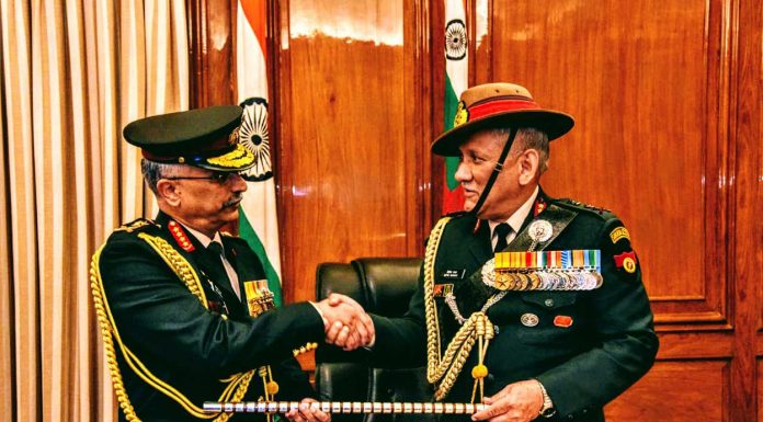 General Manoj Mukund Naravane takes over as the Chief of Army Staff from General Bipin Rawat. (Photo: Indian Army/Twitter)