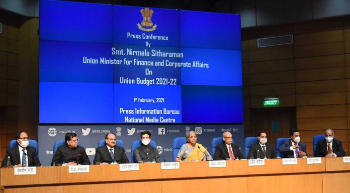 The Union Minister for Finance and Corporate Affairs, Nirmala Sitharaman addressing a Post Budget Press Conference, in New Delhi. (Photo: PIB)