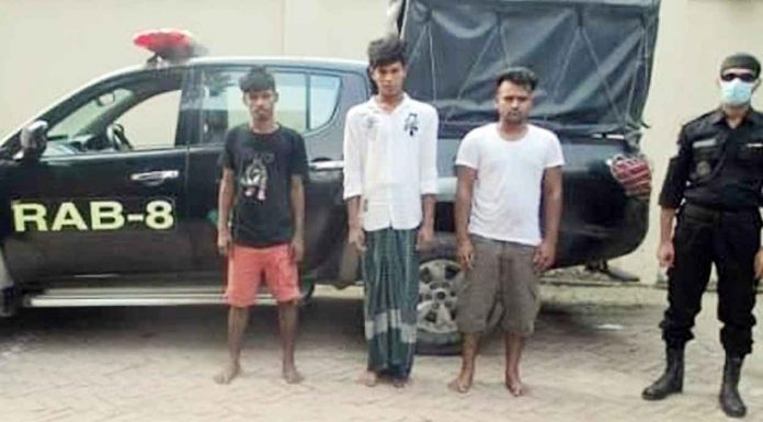 The arrested three youth are — Md. Khalil Sheikh (21) of Chatlarpar village, Shawkat Matubbar (22) of Matbarkandi village and Md. Maruf Hawladar (20) from Magra village. (Photo: File)