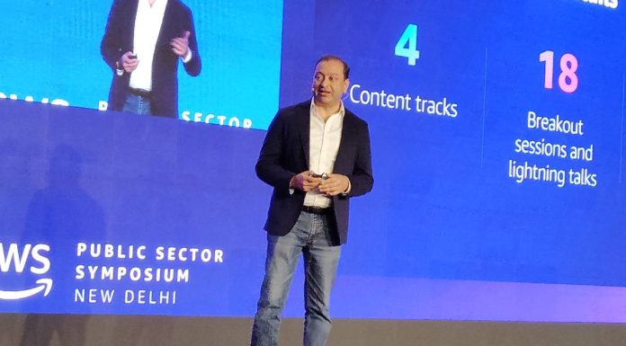 Rahul Sharma, Regional Managing Director for Worldwide Public Sector in Asia Pacific, Amazon Web Services at the AWS Public Sector Symposium in New Delhi